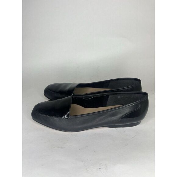 enzo angiolini shoes Women Size 9.5M Black Leather Flats - Picture 3 of 12